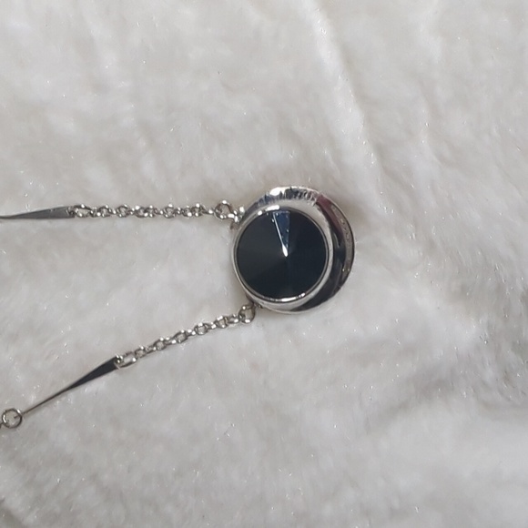 Vintage Sarah Coventry Hematite Rivoli Pendant Necklace - Silver Tone - Picture 5 of 7